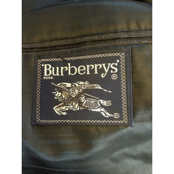 Vintage Burberry Burberrys Mens Blazer Jacket Pure Wool Vented 2 Button 38 - Picture 7 of 8